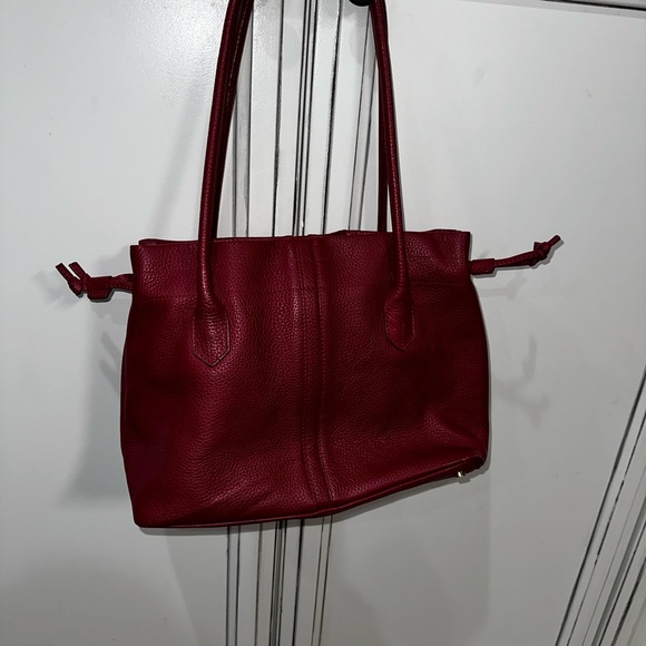 Beautiful BARR+BARR NY pebbled leather red SHOULDER HOBO SATCHEL TOTE HANDBAG - Picture 5 of 10